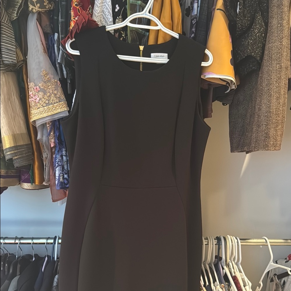 Calvin Klein Black Sleeveless Dress sheath professional chic